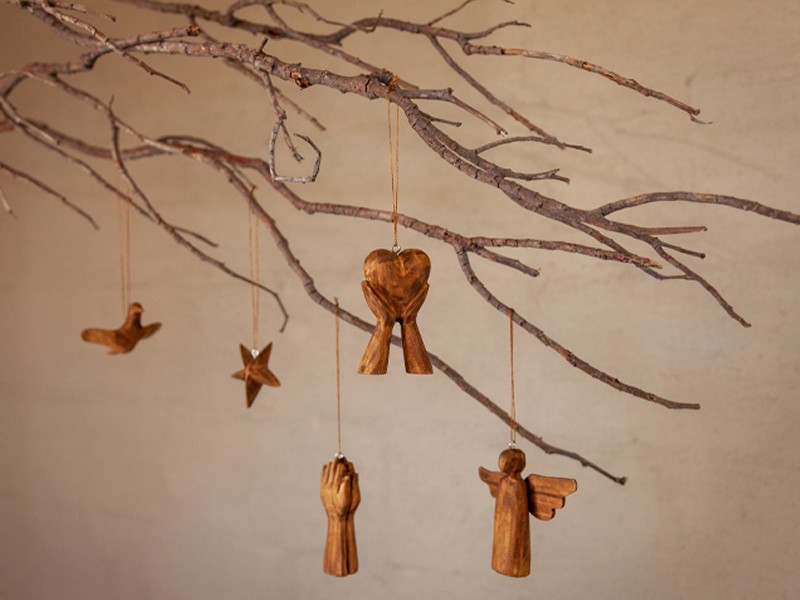 Christmas Inspired Carved Wood Decorations